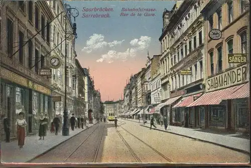 Saarbruecken Bahnhofstrasse Strassenbahn Kat. Saarbruecken