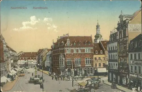 Saarbruecken Marktplatz Strassenbahn Kat. Saarbruecken