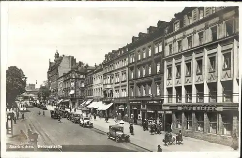 Saarbruecken Reichsstrasse Autos Strassenbahn Kat. Saarbruecken