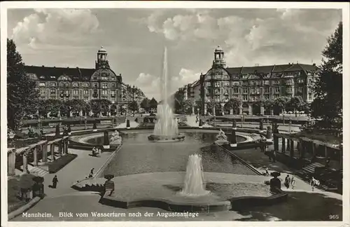 Mannheim Blick vom Wasserturm nach der Augusta Anlage Kat. Mannheim