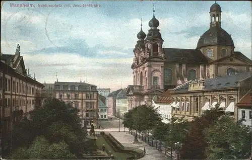 Mannheim Schillerplatz mit Jesuitenkirche Kat. Mannheim