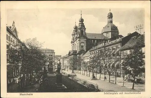 Mannheim Schillerplatz mit Jesuitenkirche Kat. Mannheim