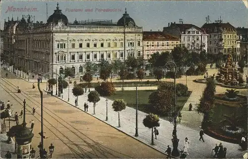 Mannheim Postamt und Paradeplatz Kat. Mannheim