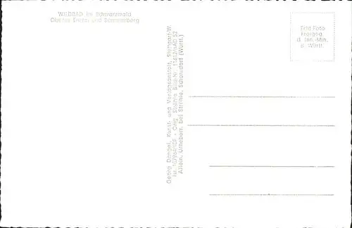 Wildbad Schwarzwald Oberes Enztal und Sommerberg Kat. Bad Wildbad