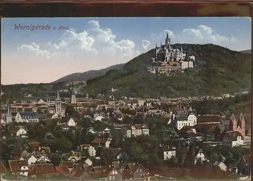 wz84538 Wernigerode Harz Stadtblick mit Schloss Kategorie. Wernigerode Alte Ansichtskarten