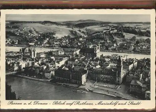 Passau Blick auf Rathaus Mariahilf und Stadt Kat. Passau