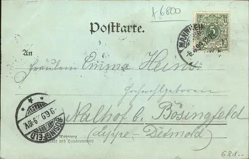 Mannheim Kaiserliches Postgebaeude Kat. Mannheim