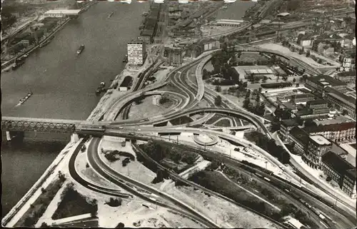 Mannheim Rheinbruecke Auffahrt Fliegeraufnahme Kat. Mannheim