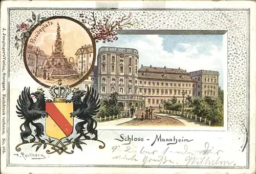 Mannheim Schloss Paradeplatz Wappen Kat. Mannheim