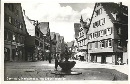 Bad Cannstatt Marktstrasse mit Erbsenbrunnen Kat. Stuttgart