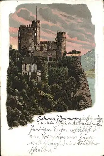 Trechtingshausen Burg Schloss Rheinstein Kuenstlerkarte Kat. Trechtingshausen