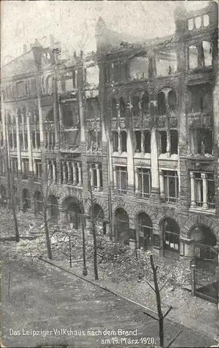 Leipzig Volkshaus nach Brand 1920 Kat. Leipzig
