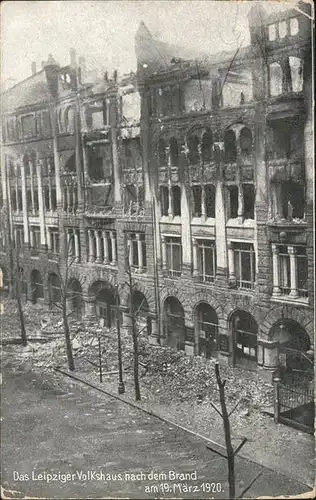 Leipzig Volkshaus nach Brand 1920 Kat. Leipzig
