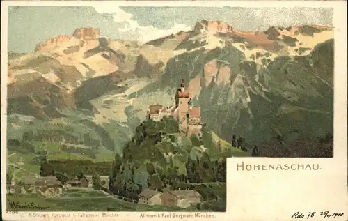 Aschau Chiemgau Burg Hohenaschau Kuenstlerkarte Kat. Aschau i.Chiemgau