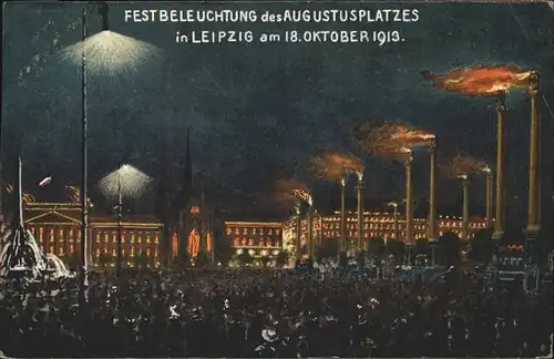 Leipzig Augustusplatz Festbeleuchtung Kat. Leipzig