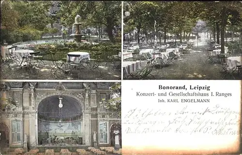 Leipzig Konzert  und Gesellschaftshaus Bonorand Brunnen Gartenrestaurant Kat. Leipzig