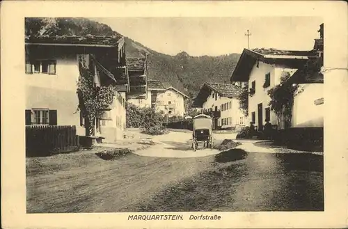 Marquartstein Dorfstrasse Pferdekutsche Kat. Marquartstein