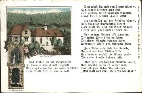 St Ottilien Freiburg Ottilienquelle Gedicht Kat. Freiburg im Breisgau