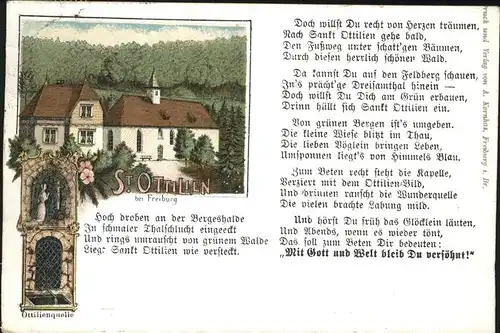 St Ottilien Freiburg Ottilienquelle Gedicht Kat. Freiburg im Breisgau