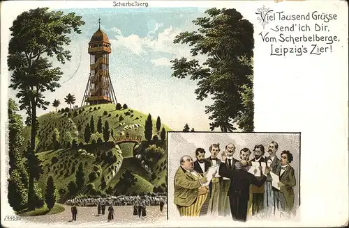 Leipzig Scherbelberg Turm Dirigent Chor Kat. Leipzig