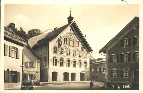 Sonthofen Oberallgaeu Schulhaus Fassadenmalerei Kat. Sonthofen