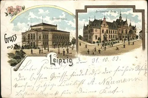 Leipzig Konzerthaus Buchhaendler Boerse Kat. Leipzig