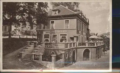 Trechtingshausen Hotel Rheinblick Bahnpost Kat. Trechtingshausen