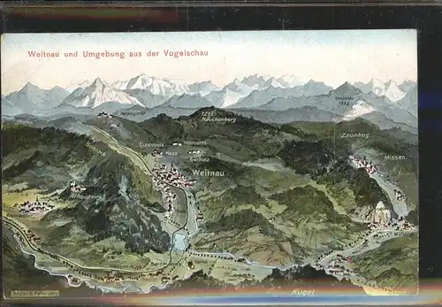 Weitnau Weitnau und Umgebung aus Vogelperspektive Alpenpanorama Kat. Weitnau