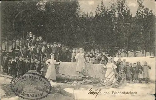 Neureichenau Kirchenbau Verein Lackenhaeuser Weihe des Bischofsteines Kat. Neureichenau