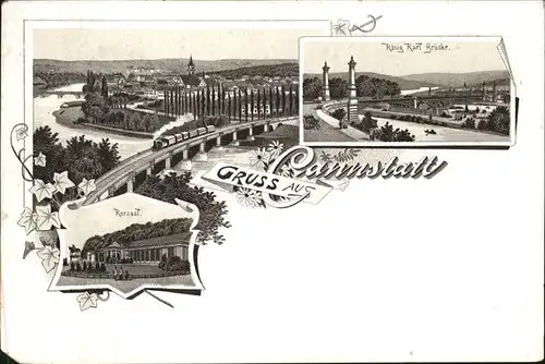 Bad Cannstatt Knig Karl Bruecke Neckar Eisenbahn Kursaal Kat. Stuttgart