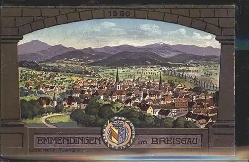 Emmendingen Panorama Wappen Kat. Emmendingen