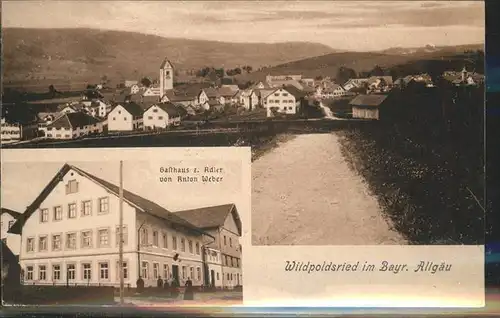 Wildpoldsried Ortsansicht mit Kirche Gasthaus zum Adler Kat. Wildpoldsried
