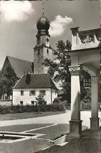 Ising Chiemsee Partie an der Kirche Kat. Chieming