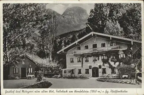 Bad Feilnbach Gasthof Metzgerei zum alten Wirt Blick zum Wendelstein Feldpost Kat. Bad Feilnbach