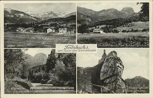 Bad Feilnbach Panorama gegen Wendelstein Jenbachtal Wasserfall Wendelsteinkirchlein mit Schwaigerwand Kat. Bad Feilnbach