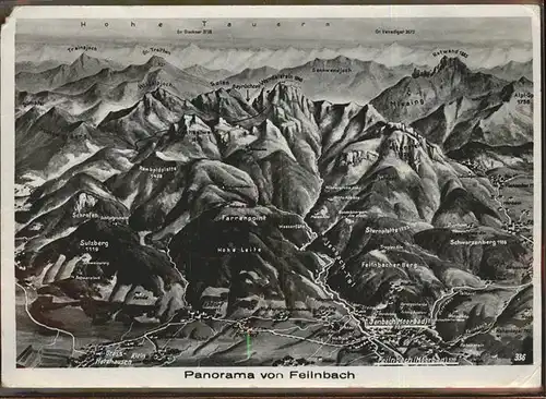 Bad Feilnbach Panoramakarte Bayerische Alpen Kat. Bad Feilnbach