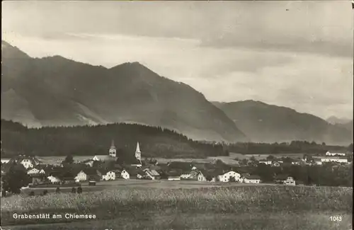 Grabenstaett Chiemsee Panorama Kat. Grabenstaett