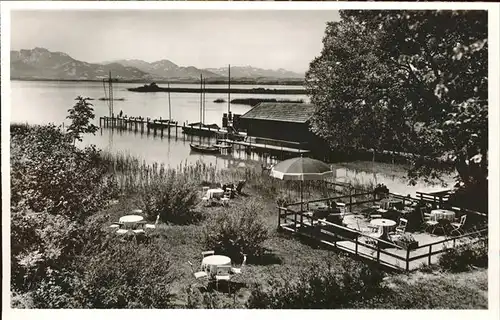 Seebruck Chiemsee Strandpension Haus Viktoria Bootssteg Kat. Seeon Seebruck