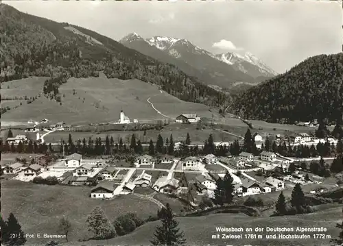 Weissbach Alpenstrasse Panorama mit Zwiesel und Hochstaufen Chiemgauer Alpen Kat. Schneizlreuth