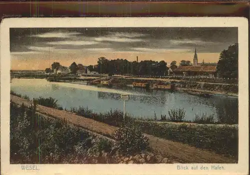 Wesel Rhein Blick auf den Hafen Kat. Wesel