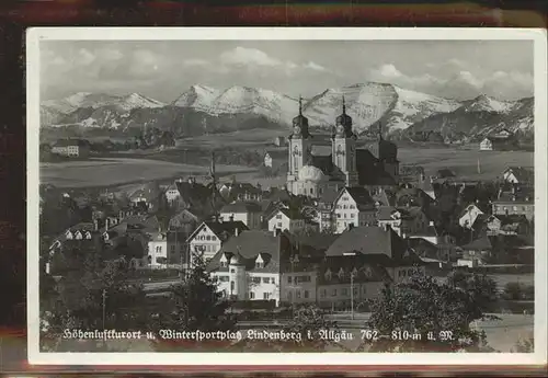 Lindenberg Allgaeu Teilansicht Kirche mit Alpenpanorama Kat. Lindenberg i.Allgaeu