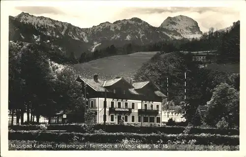 Bad Feilnbach Moorbad Kurheim Friesenegger mit Blick zum Wendelstein Bayerische Alpen Kat. Bad Feilnbach