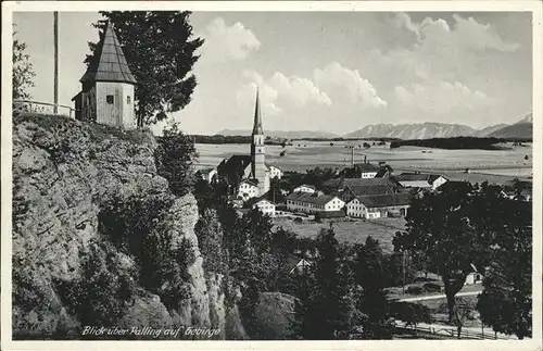 Palling Ortsansicht mit Alpenblick / Palling /Traunstein LKR