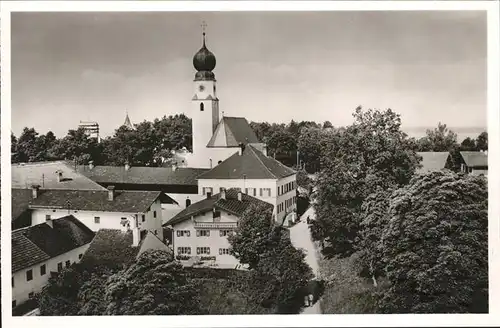 Ising Chiemsee Gutshof mit Gasthaus Kirche Kat. Chieming