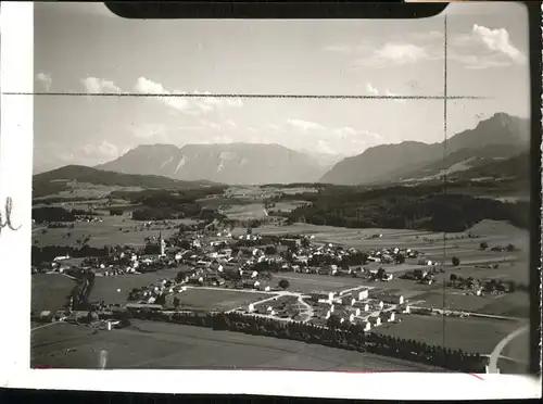 Teisendorf Oberbayern Fliegeraufnahme mit Alpenblick Kat. Teisendorf