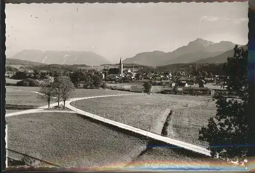 Teisendorf Oberbayern Panorama mit Alpenblick Kat. Teisendorf