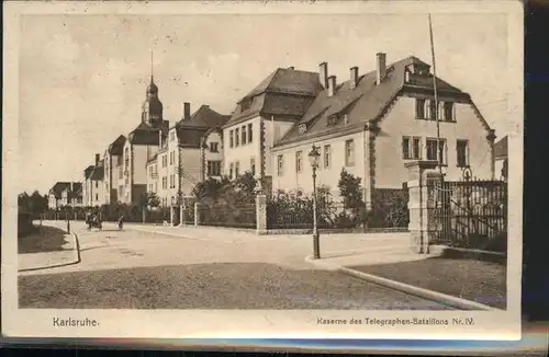 Karlsruhe Kaserne des Telegraphen Bataillons Feldpost Kat. Karlsruhe