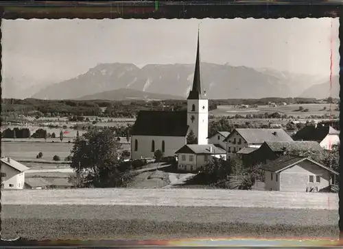 Taching See Ortsansicht mit Kirche Alpenblick / Taching a.See /Traunstein LKR