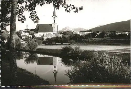 Teisendorf Oberbayern Partie am Bach Kirche Kat. Teisendorf