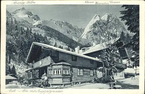 Garmisch-Partenkirchen Aule Alm mit Zugspitzmassiv / Garmisch-Partenkirchen /Garmisch-Partenkirchen LKR